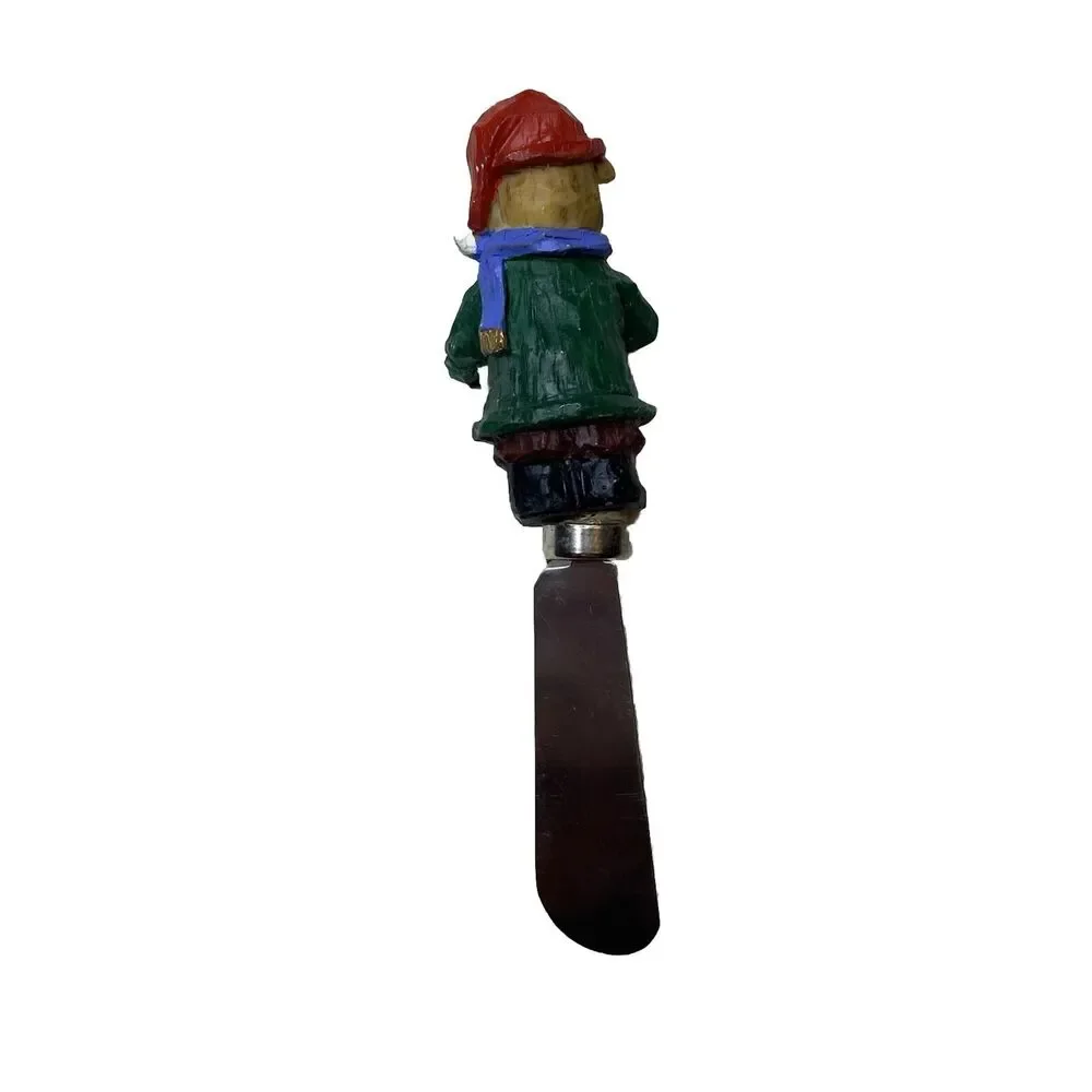 Christmas Bear with Presents Cheese Knife Spreader Stainless Steel
